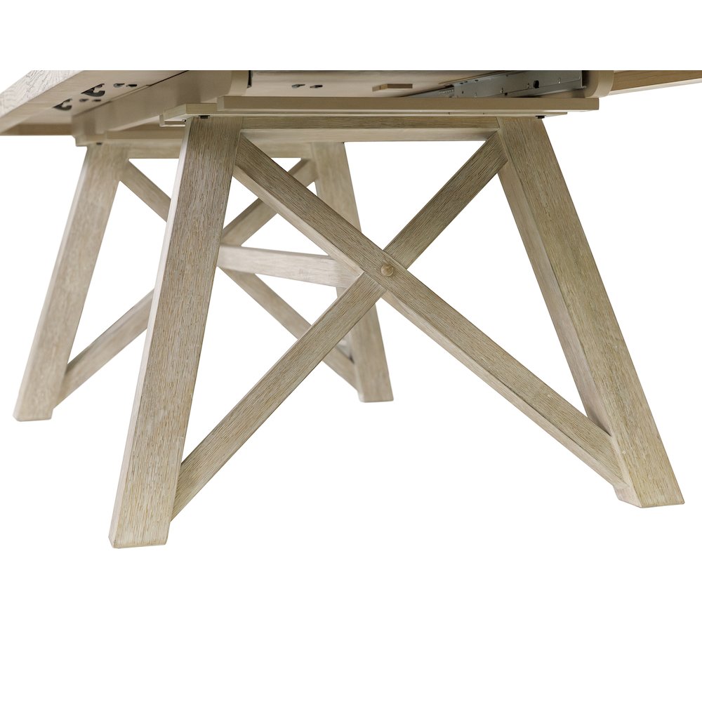 Winslow Modern Farmhouse Rectangular Extension Kitchen Dining Table, Brown. Picture 8