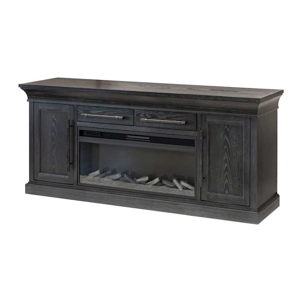 Transitional 80" Fireplace Console, Entertainment Storage, TV Stand. Picture 1