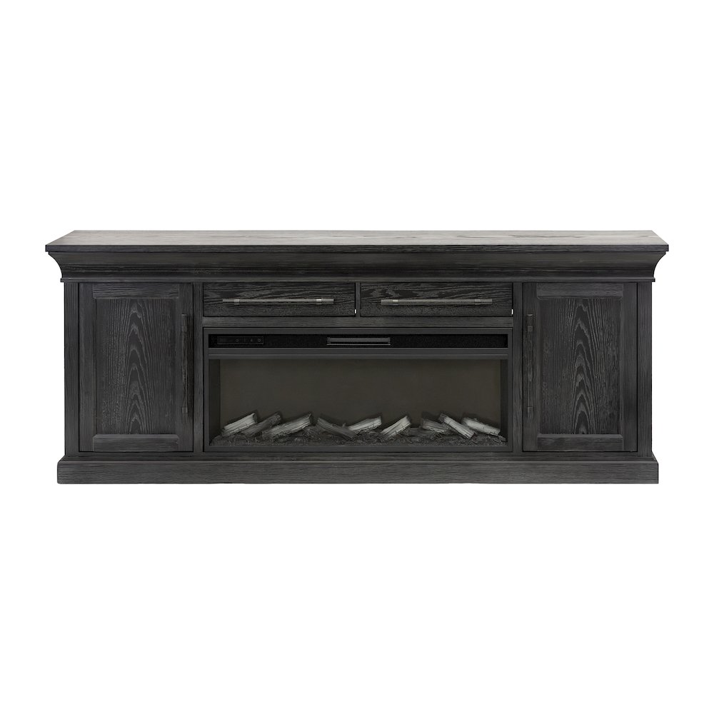 Transitional 80" Fireplace Console, Entertainment Storage, TV Stand. Picture 2