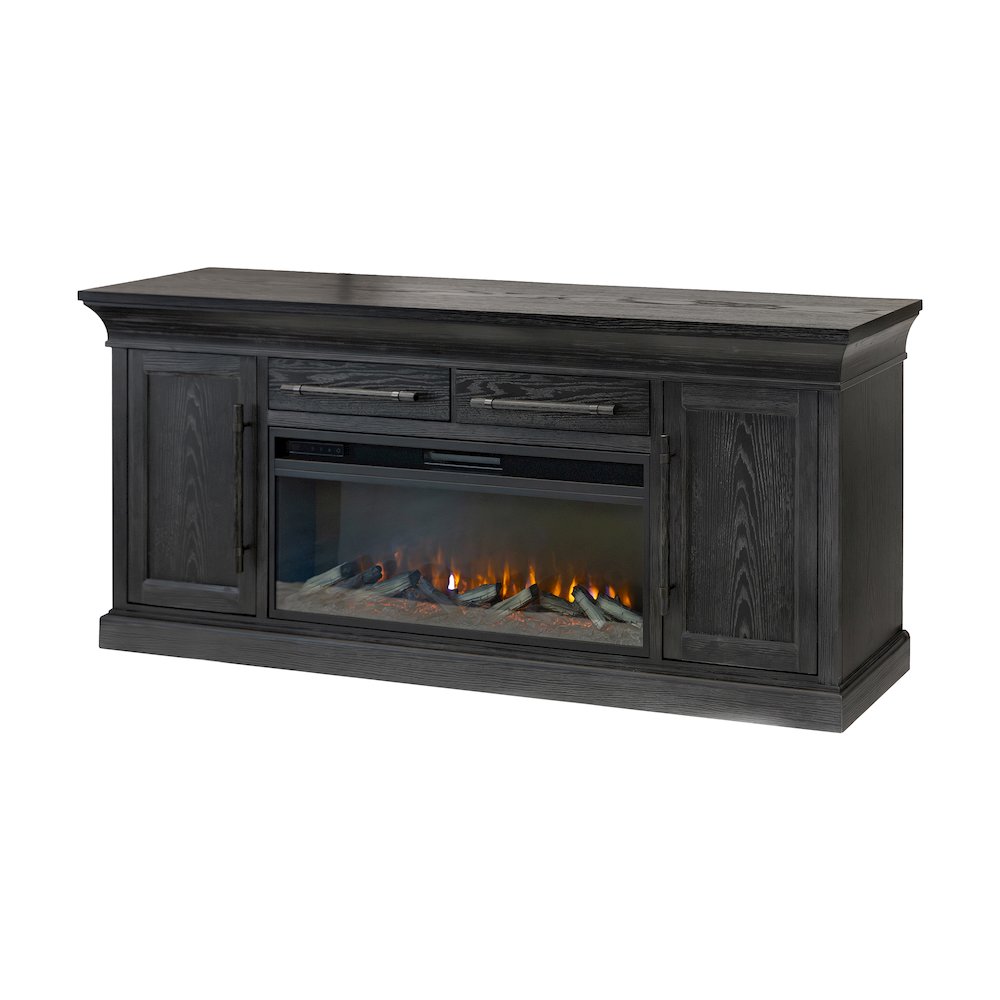 Transitional 80" Fireplace Console, Entertainment Storage, TV Stand. Picture 3