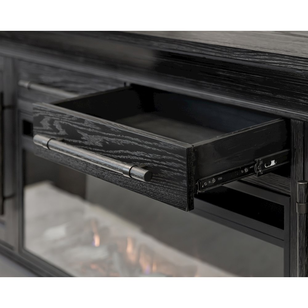 Transitional 80" Fireplace Console, Entertainment Storage, TV Stand. Picture 7