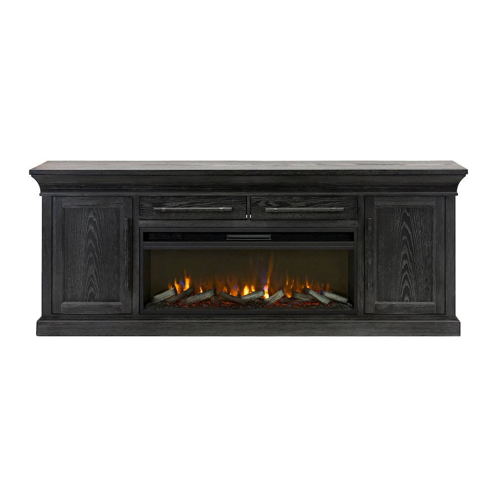 Transitional 80" Fireplace Console, Entertainment Storage, TV Stand. Picture 12