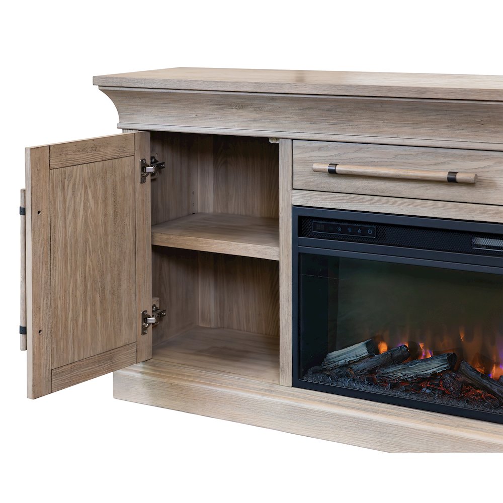 Transitional 80" Fireplace Console, Entertainment Storage, TV Stand. Picture 9