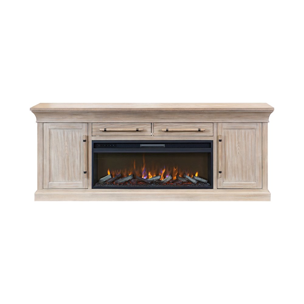 Transitional 80" Fireplace Console, Entertainment Storage, TV Stand. Picture 2