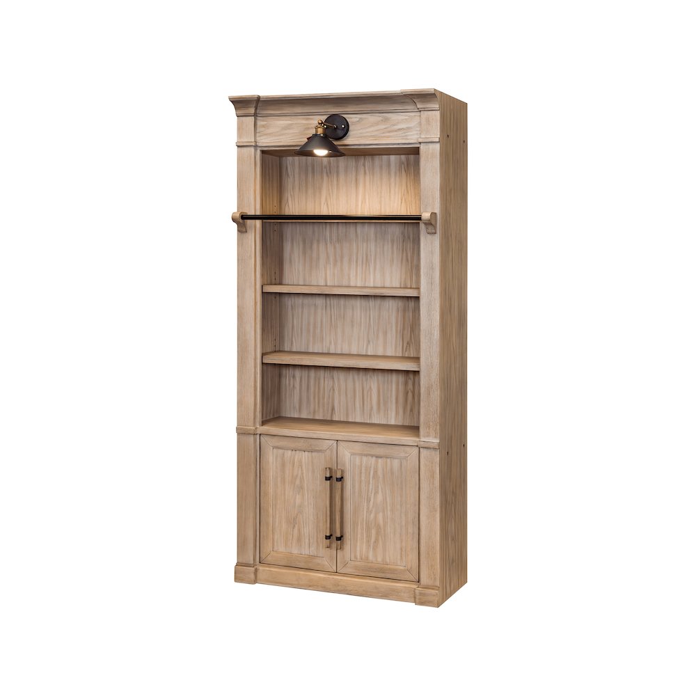 Contemporary 8' Tall Wood Bookcase, Storage Organizer, Display Shelf, Brown. Picture 1