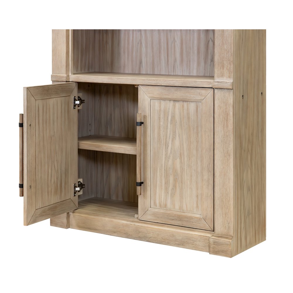 Contemporary 8' Tall Wood Bookcase, Storage Organizer, Display Shelf, Brown. Picture 10