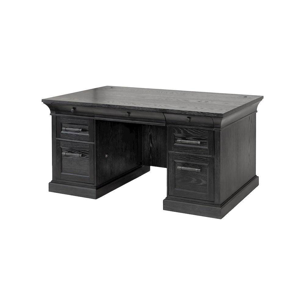 Traditional Wood Double Pedestal Desk, Executive Desk, Office Table. Picture 1