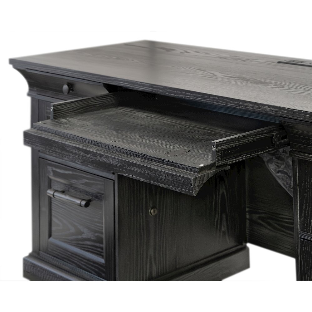 Traditional Wood Double Pedestal Desk, Executive Desk, Office Table. Picture 5