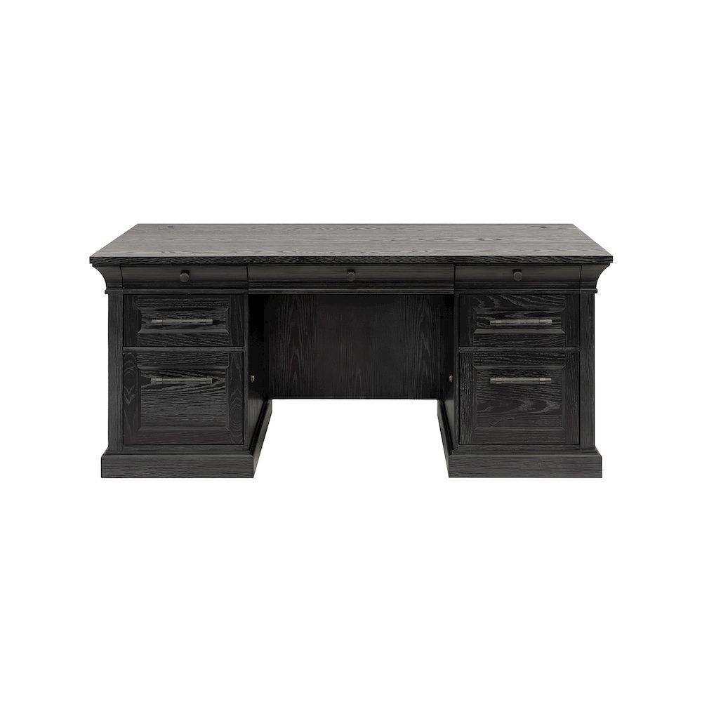Traditional Wood Double Pedestal Desk, Executive Desk, Office Table. Picture 2