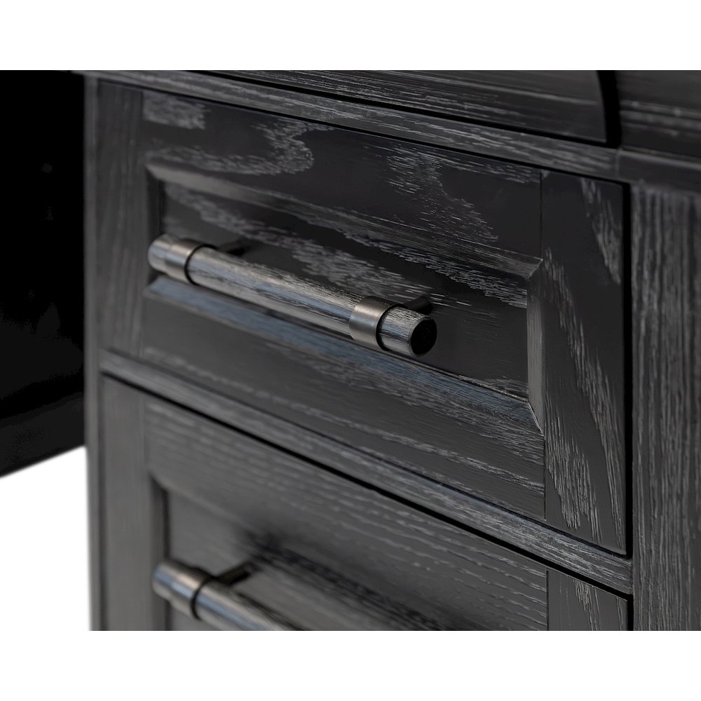 Traditional Wood Double Pedestal Desk, Executive Desk, Office Table. Picture 11