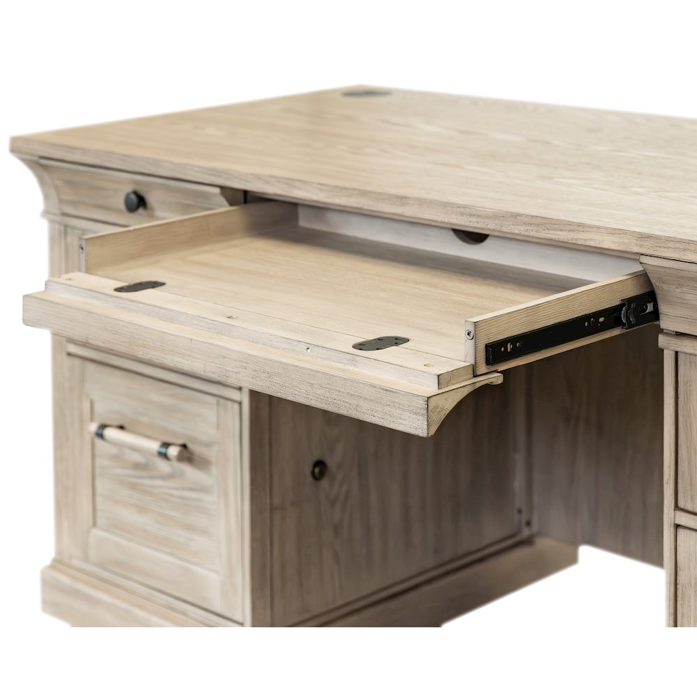 Traditional Wood Double Pedestal Desk, Executive Desk, Office Table. Picture 7