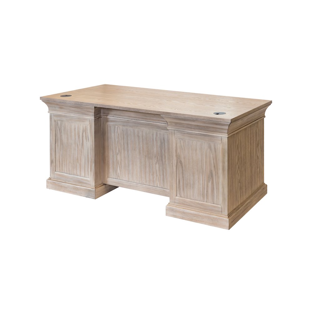 Traditional Wood Double Pedestal Desk, Executive Desk, Office Table. Picture 4