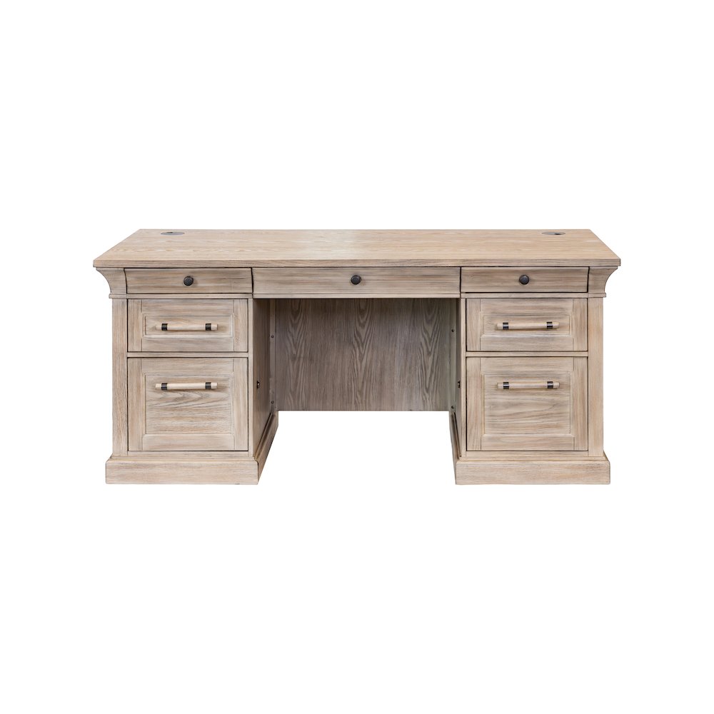 Traditional Wood Double Pedestal Desk, Executive Desk, Office Table. Picture 2