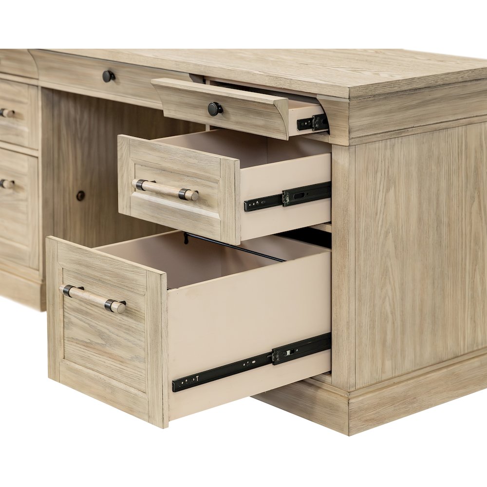 Traditional Wood Executive Desk, Storage Office Credenza. Picture 7