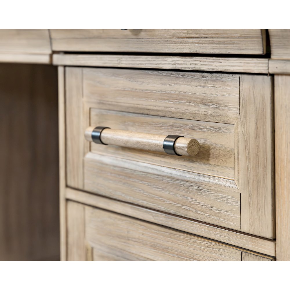 Traditional Wood Executive Desk, Storage Office Credenza. Picture 10