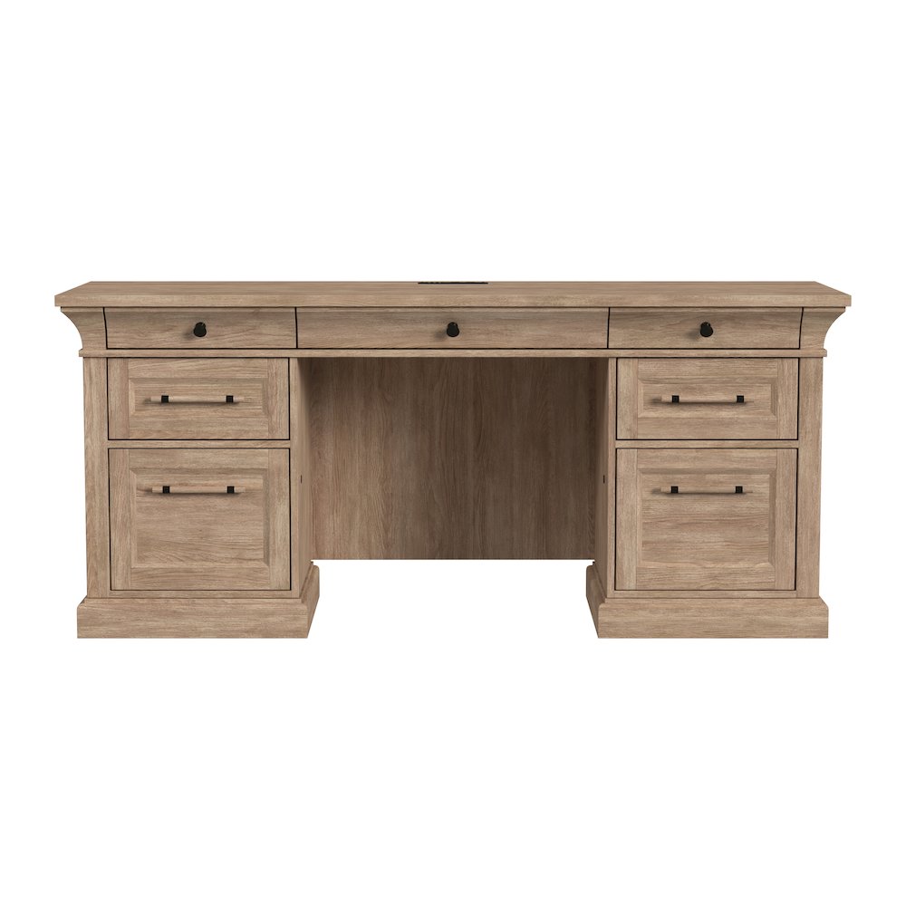 Traditional Wood Executive Desk, Storage Office Credenza. Picture 12