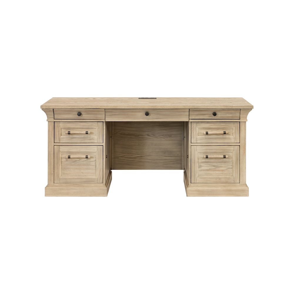 Traditional Wood Executive Desk, Storage Office Credenza. Picture 1