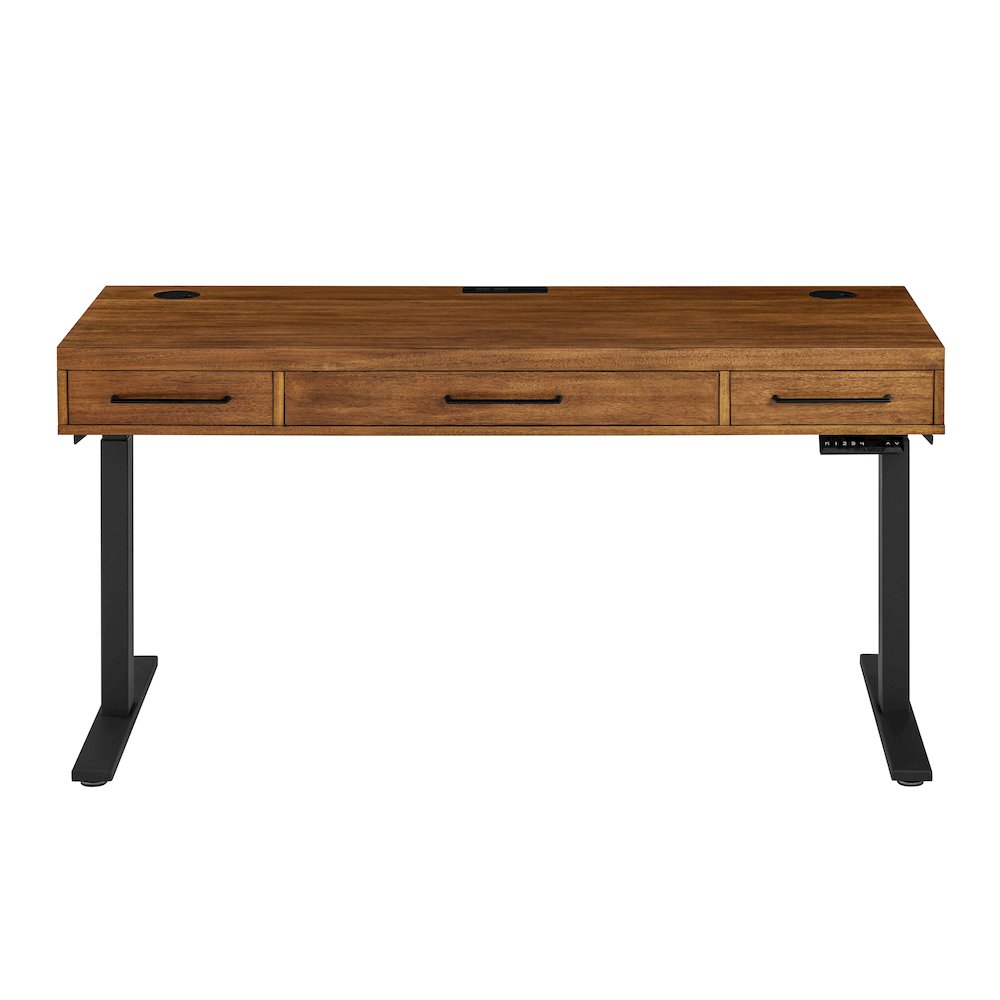 Avery Modern Electric Sit/Stand Desk, Rich Medium Brown. Picture 1