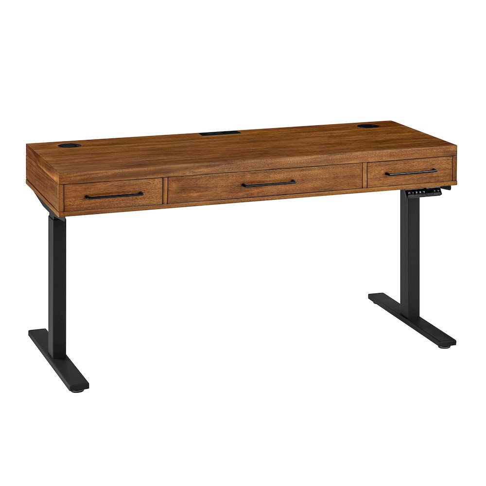 Avery Modern Electric Sit/Stand Desk, Rich Medium Brown. Picture 2