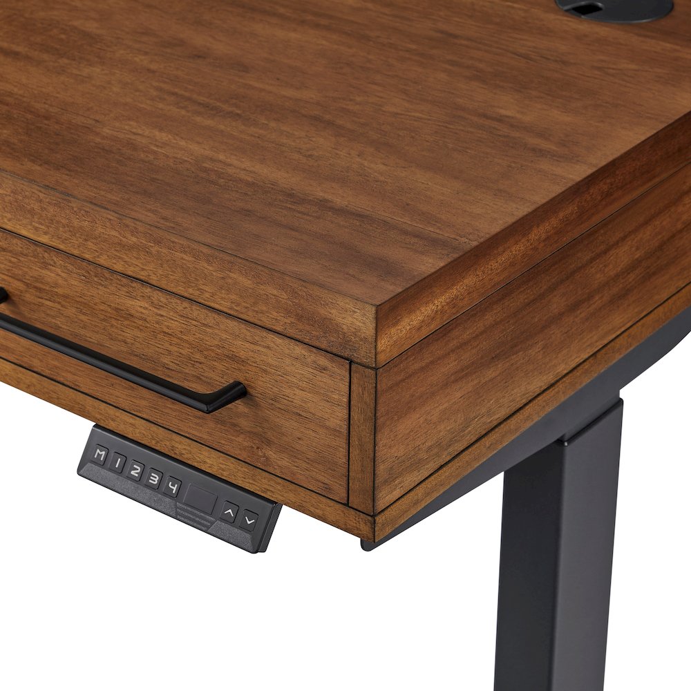 Avery Modern Electric Sit/Stand Desk, Rich Medium Brown. Picture 6