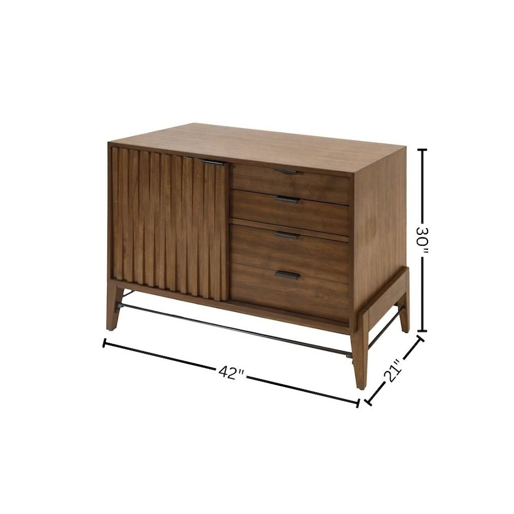 Small Console Table, File Drawer, 3 Drawers, Cabinet Storage, Brown. Picture 8