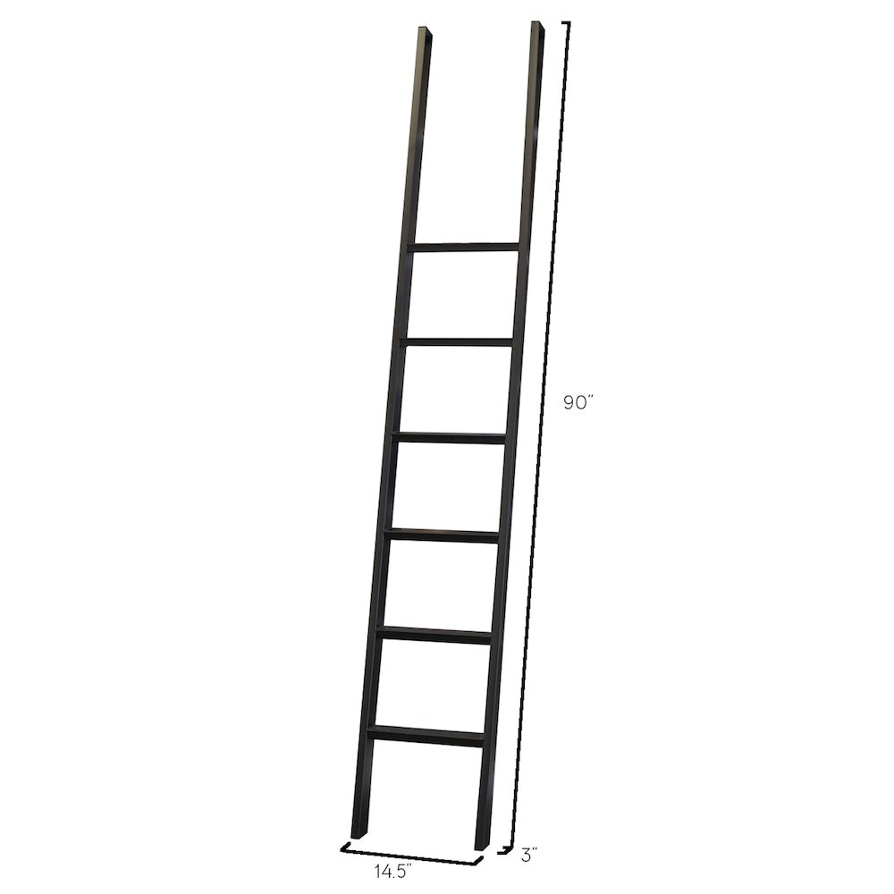 8' Tall Bookcase Wall With Ladder, Storage Organizer, Aged Chateau White. Picture 4