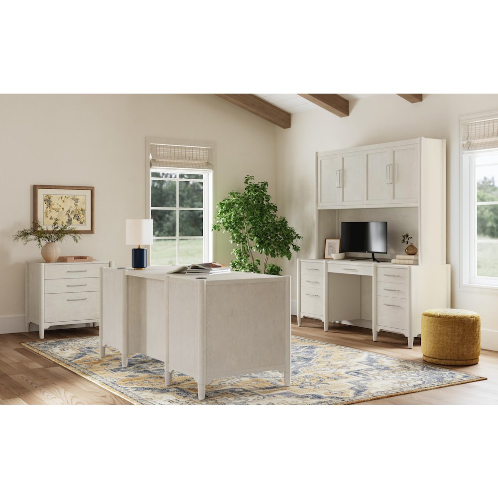 Wood Lateral File, Office Storage File Drawer, Locking Drawer, Assembled, White. Picture 10