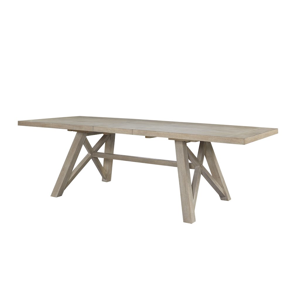 Winslow Modern Farmhouse Rectangular Extension Kitchen Dining Table, Brown. Picture 10