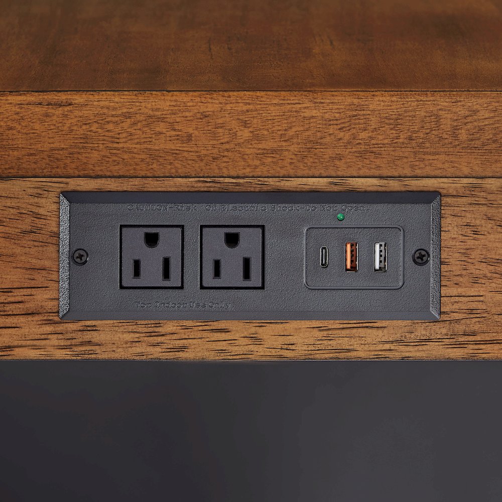 Avery Modern Writing Desk, Rich Medium Brown. Picture 6