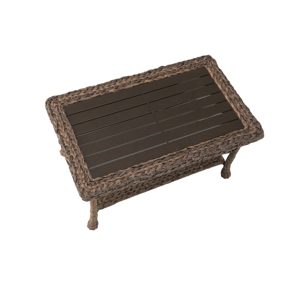 Faux Sea Grass Resin Rattan Coffee Table. Picture 2