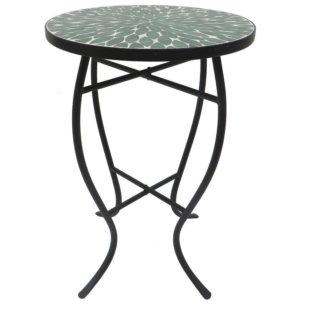 Mosaic Leave Green Accent Table. Picture 1