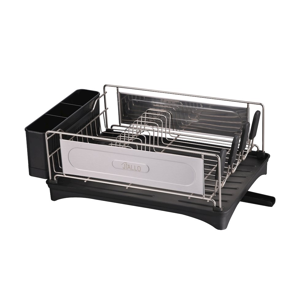 Stainless Steel Luxury Dish Rack With Self-Draining Tray (Silver Color). Picture 1