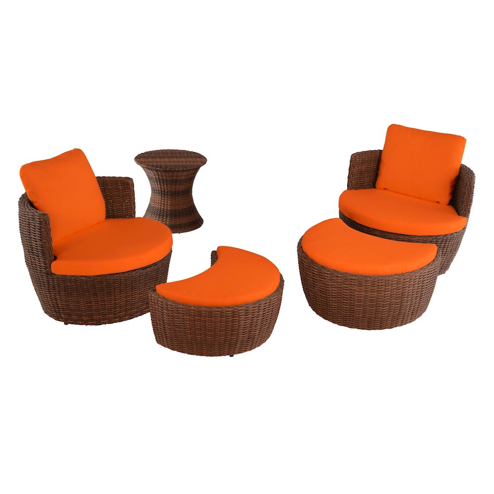 Outdoor 5-Piece Ottoman Set. Picture 1