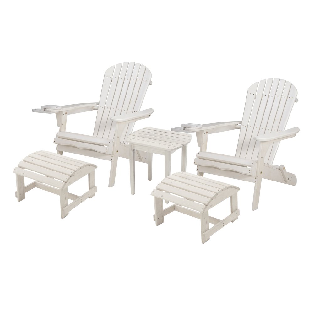 Foldable Adirondack Chair With Cup Holder Conversation Set. Picture 1