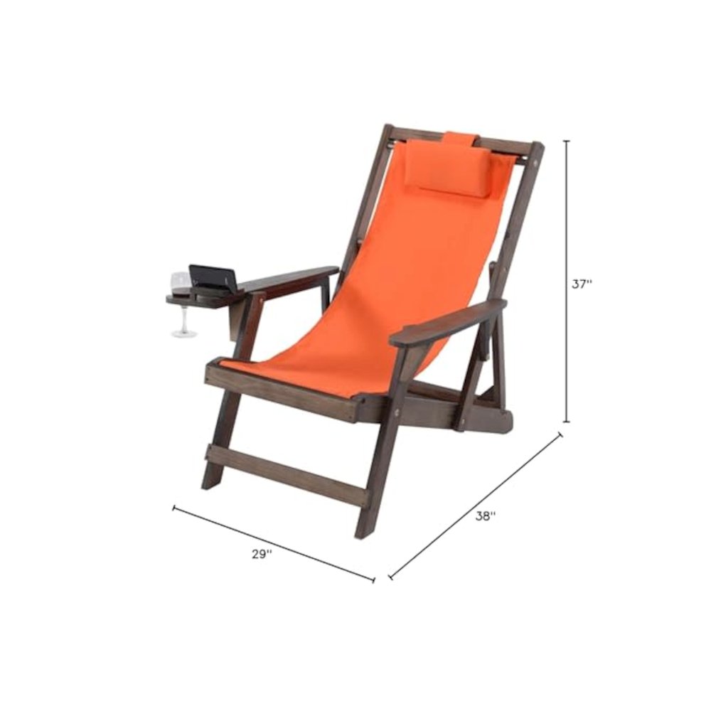 Canvas Sling Chair With Cup And Wine Holder (Set Of 2). Picture 2