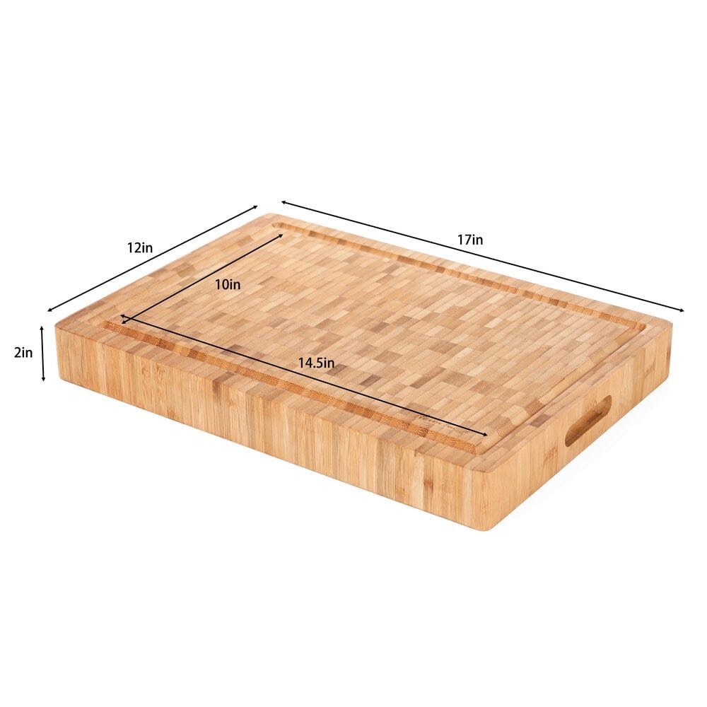 Large Bamboo Butcher Block Professional Grade Grainy Pattern. Picture 2