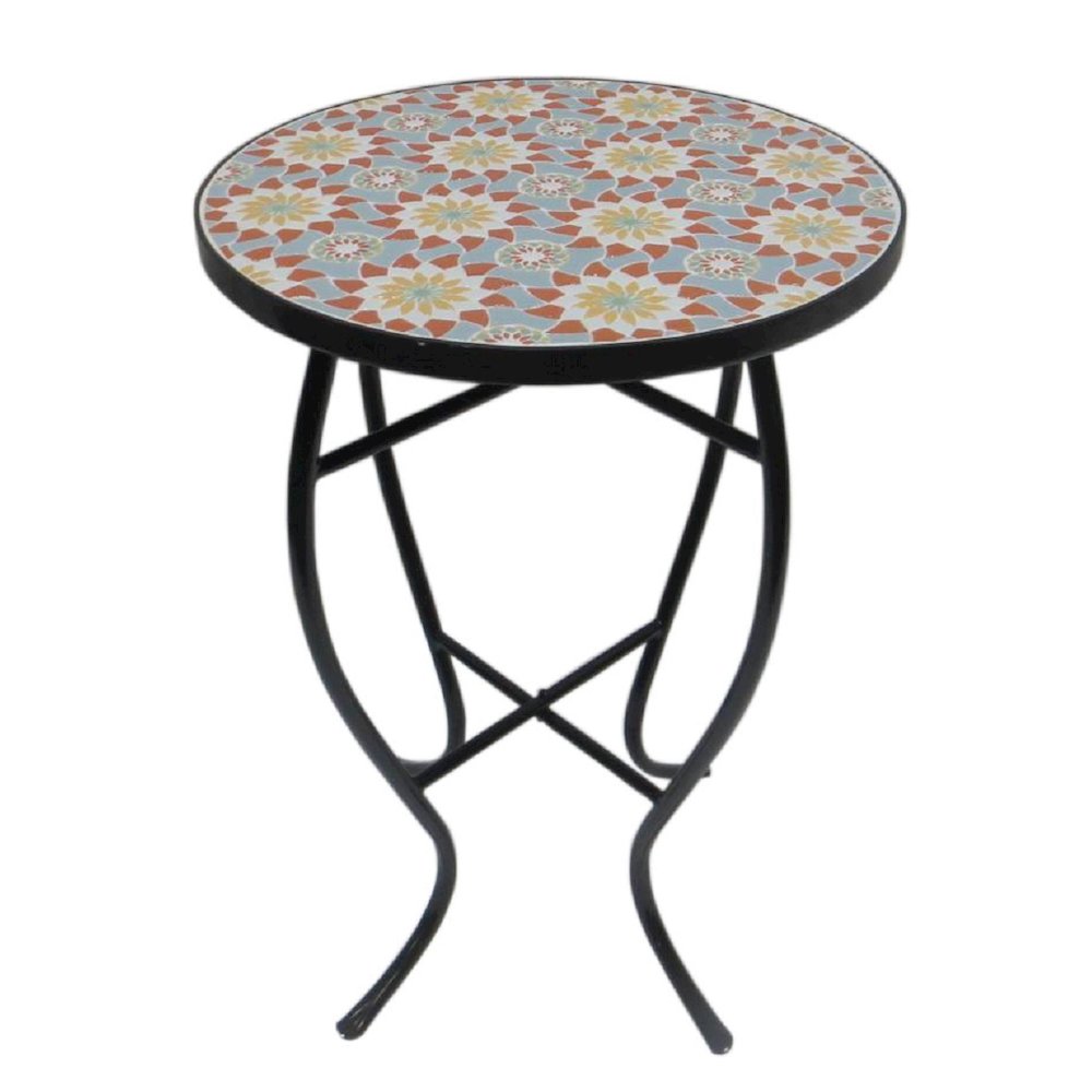 Mosaic Floral Accent Table. Picture 1