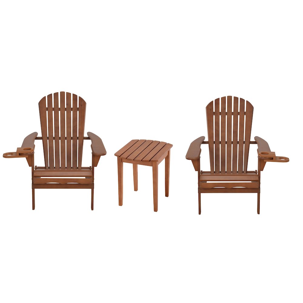 Foldable Adirondack Chair With Cup Holder Bristro Set. Picture 1