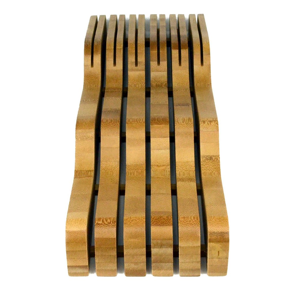 In-Drawer Premium Bamboo Wood Knife Storage Block , Up To 16 Knives. Picture 2
