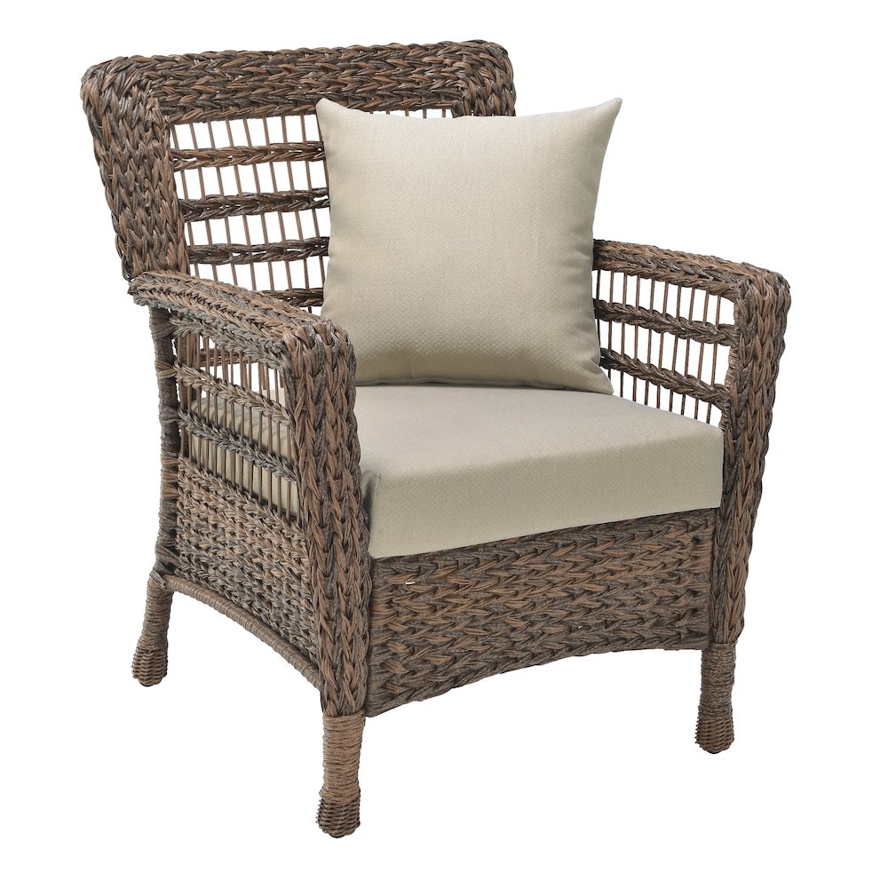 Faux Sea Grass Resin Rattan Patio Chairs Set (Set Of 2 Armchairs). Picture 2
