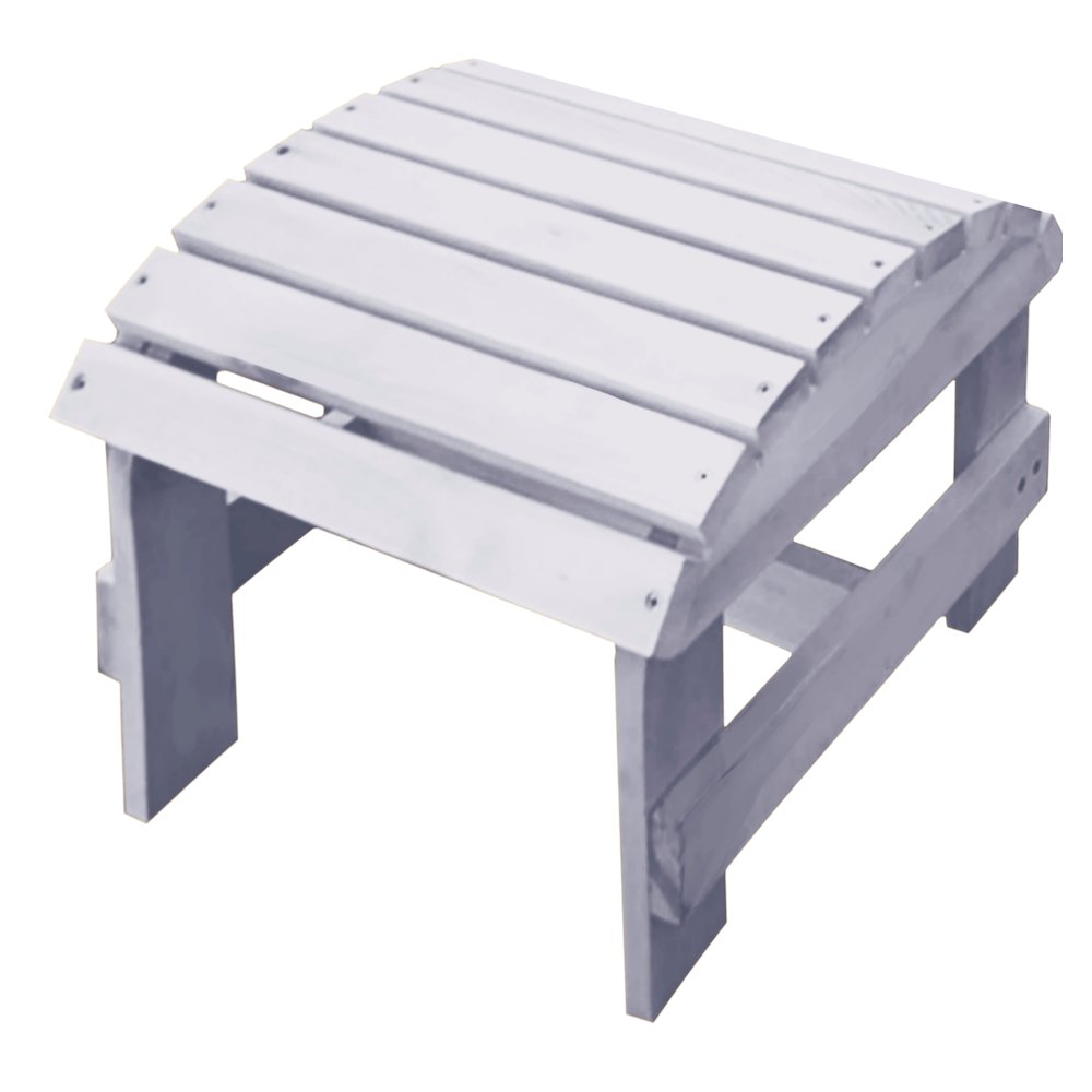 White Adirondack Pine Ottoman. Picture 1