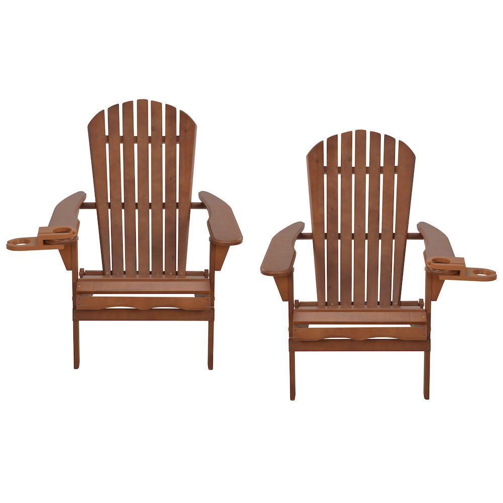 Foldable Adirondack Chair With Cup Holder Set Of 2. Picture 1