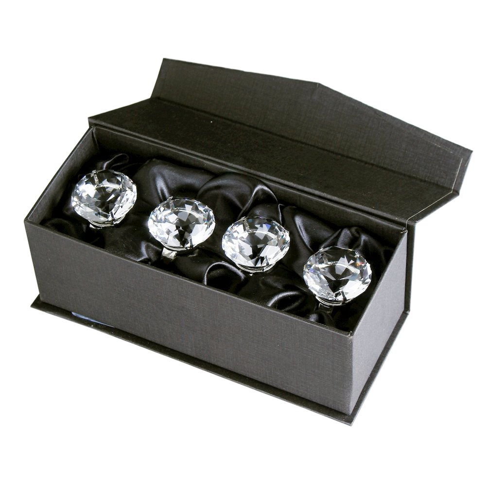 Diamond Napkin Ring, 1.5" Diameter, Set Of 4. Picture 2