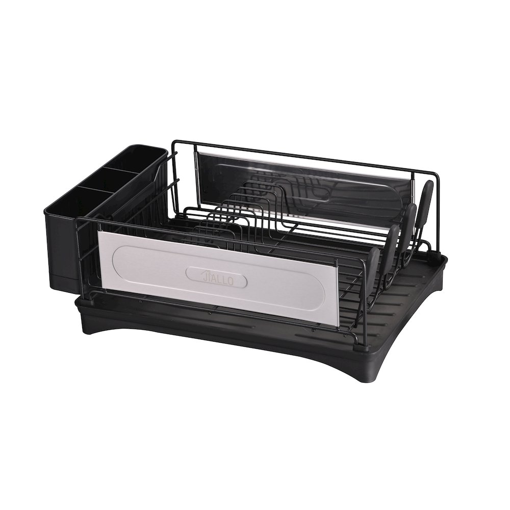 Stainless Steel Luxury Dish Rack With Self-Draining Tray (Black Color). Picture 1