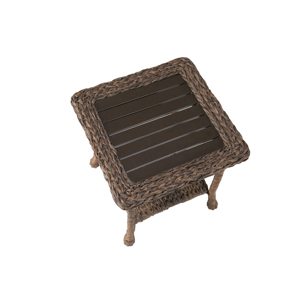 Faux Sea Grass Resin Rattan End Table. Picture 2