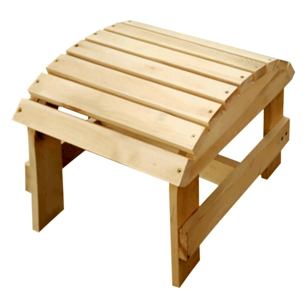 Natural Adirondack Pine Ottoman. Picture 1
