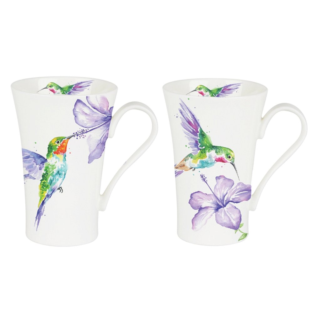 Roy Kirkham Latte Mug 600Ml-Hummbirds - Set Of 6, Bone China Made In England. Picture 1