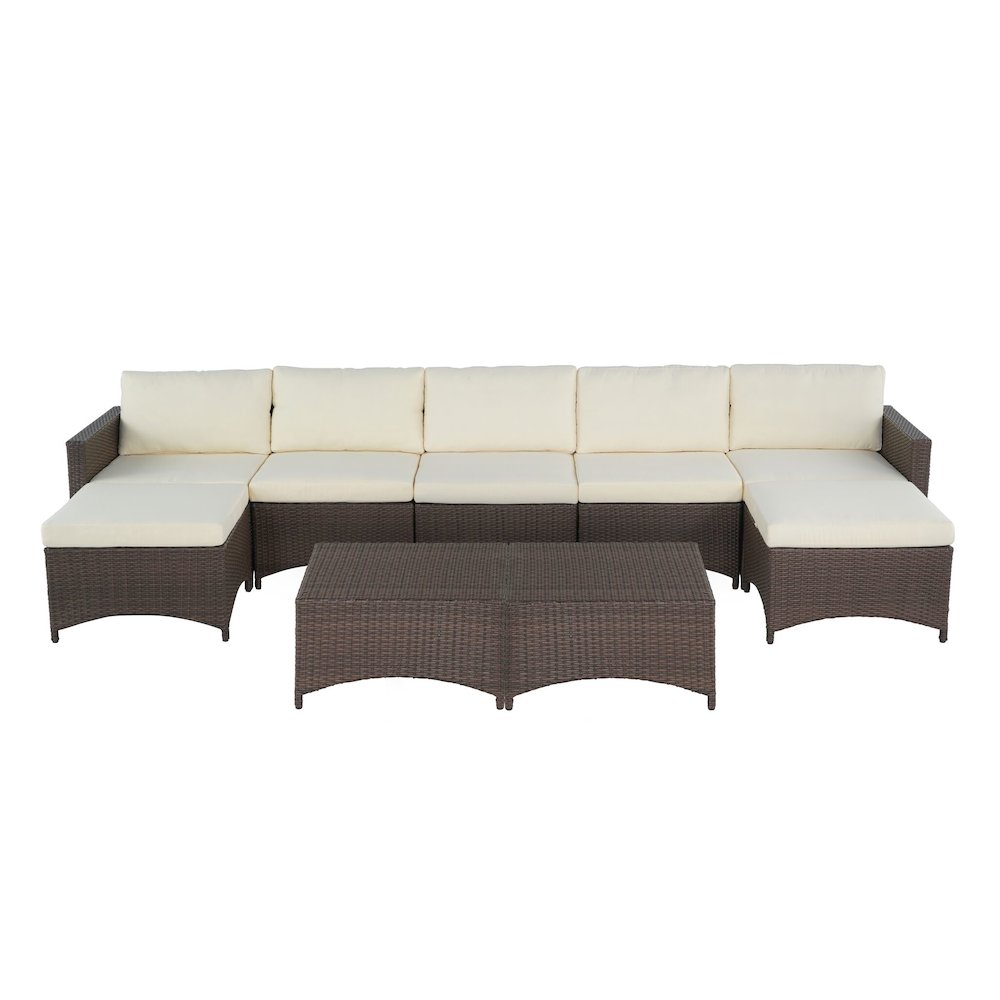 Modular Extended Sofa With Ottoman And Coffee Table Set. Picture 1