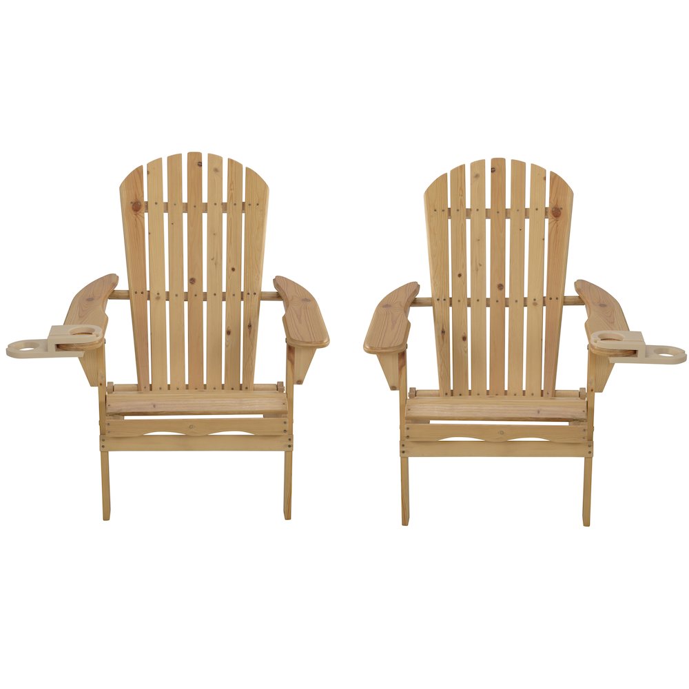 Foldable Adirondack Chair With Cup Holder Set Of 2. Picture 1