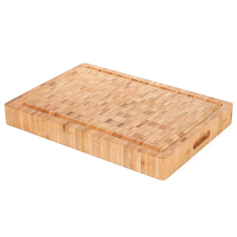 Large Bamboo Butcher Block Professional Grade Grainy Pattern. Picture 1